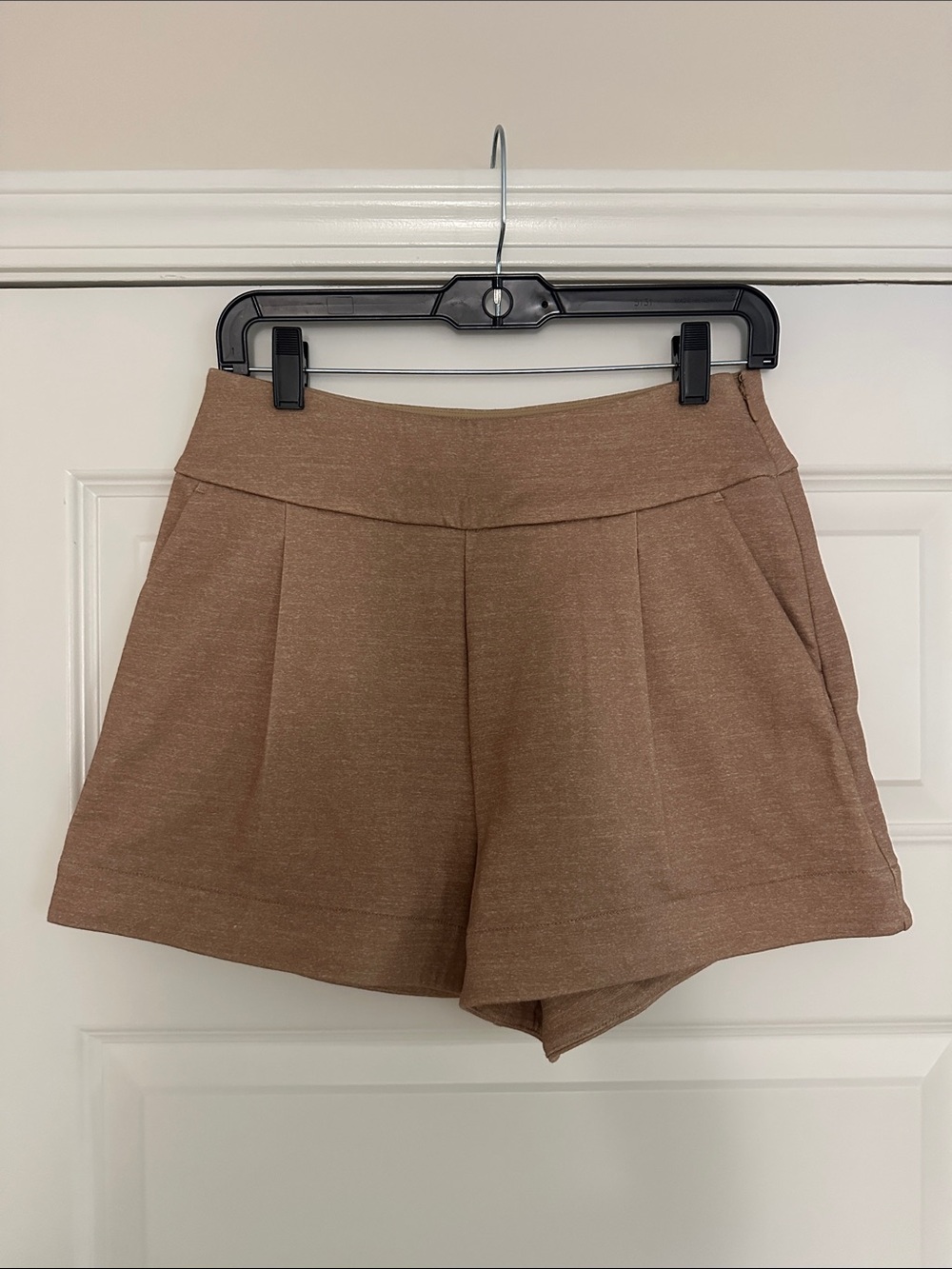Greyson High-Waist Pleated Knit Shorts